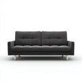 Divano 2 posti grigio scuro 180 x 85 x 85 cm in poliestere forma rettangolare