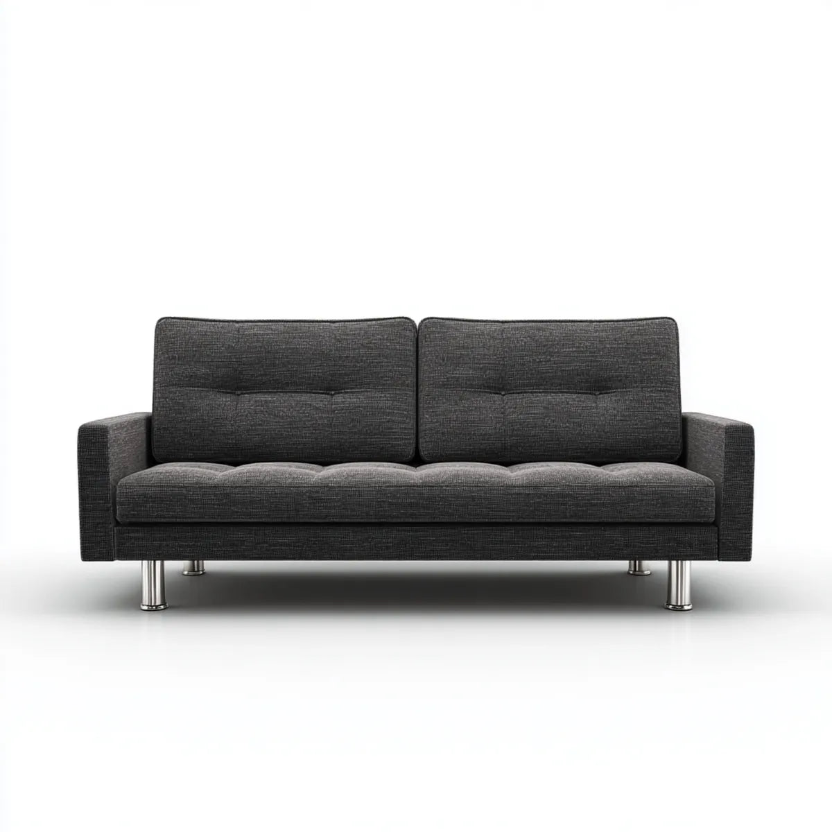 Divano 2 posti grigio scuro 180 x 85 x 85 cm in poliestere forma rettangolare