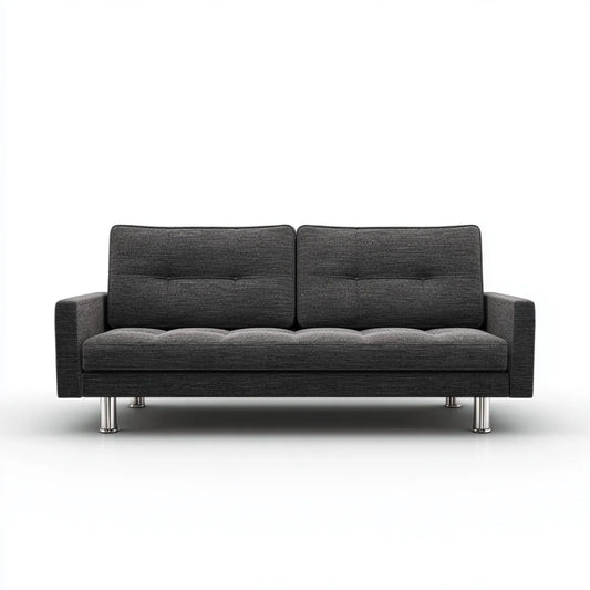 Divano 2 posti grigio scuro 180 x 85 x 85 cm in poliestere forma rettangolare