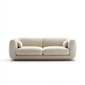 Divano 2 posti beige in poliestere con braccioli arrotondati 220 x 95 x 75 cm
