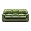 Divano 3 posti verde in pelle sintetica PU lineare 210 x 95 x 92 cm