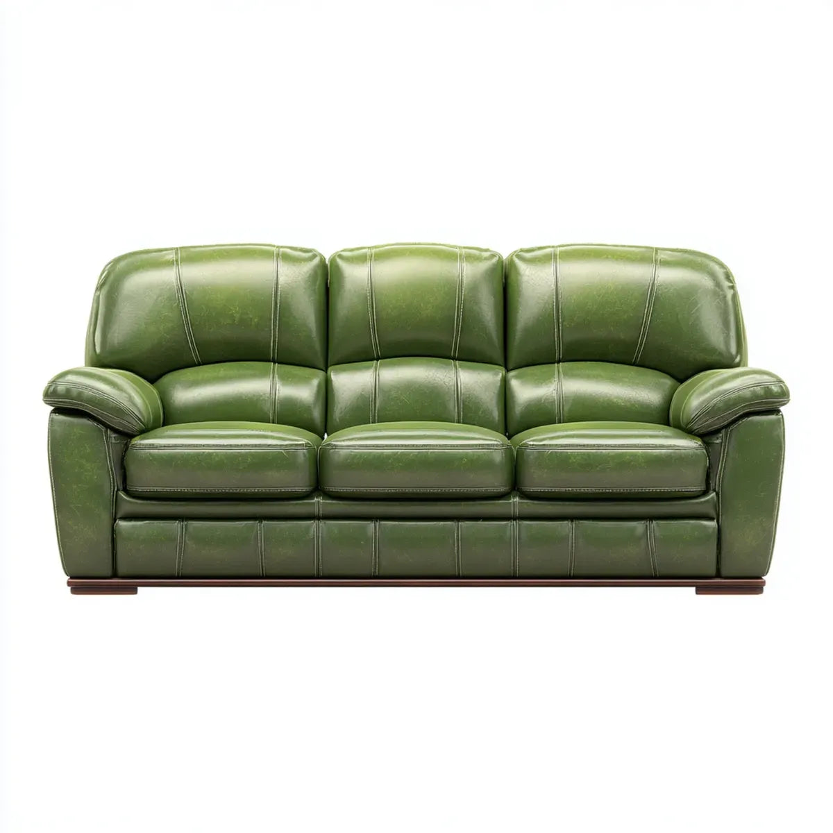 Divano 3 posti verde in pelle sintetica PU lineare 210 x 95 x 92 cm