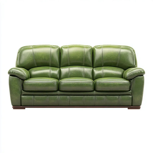 Divano 3 posti verde in pelle sintetica PU lineare 210 x 95 x 92 cm
