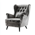 Poltrona bergère grigio scuro in velluto di poliestere con schienale alto 80 x 85 x 105 cm