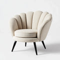 Poltrona da soggiorno crema 78 x 76 x 92 cm rivestimento bouclé in poliestere forma a conchiglia