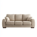 Divano 3 posti beige 210 x 90 x 88 cm in poliestere forma rettangolare