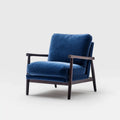 Poltrona lounge blu navy 76 x 82 x 86 cm in velluto di poliestere con struttura in legno massello forma rettangolare