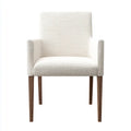 Poltrona imbottita crema con braccioli gambe in legno 60 x 63 x 96 cm