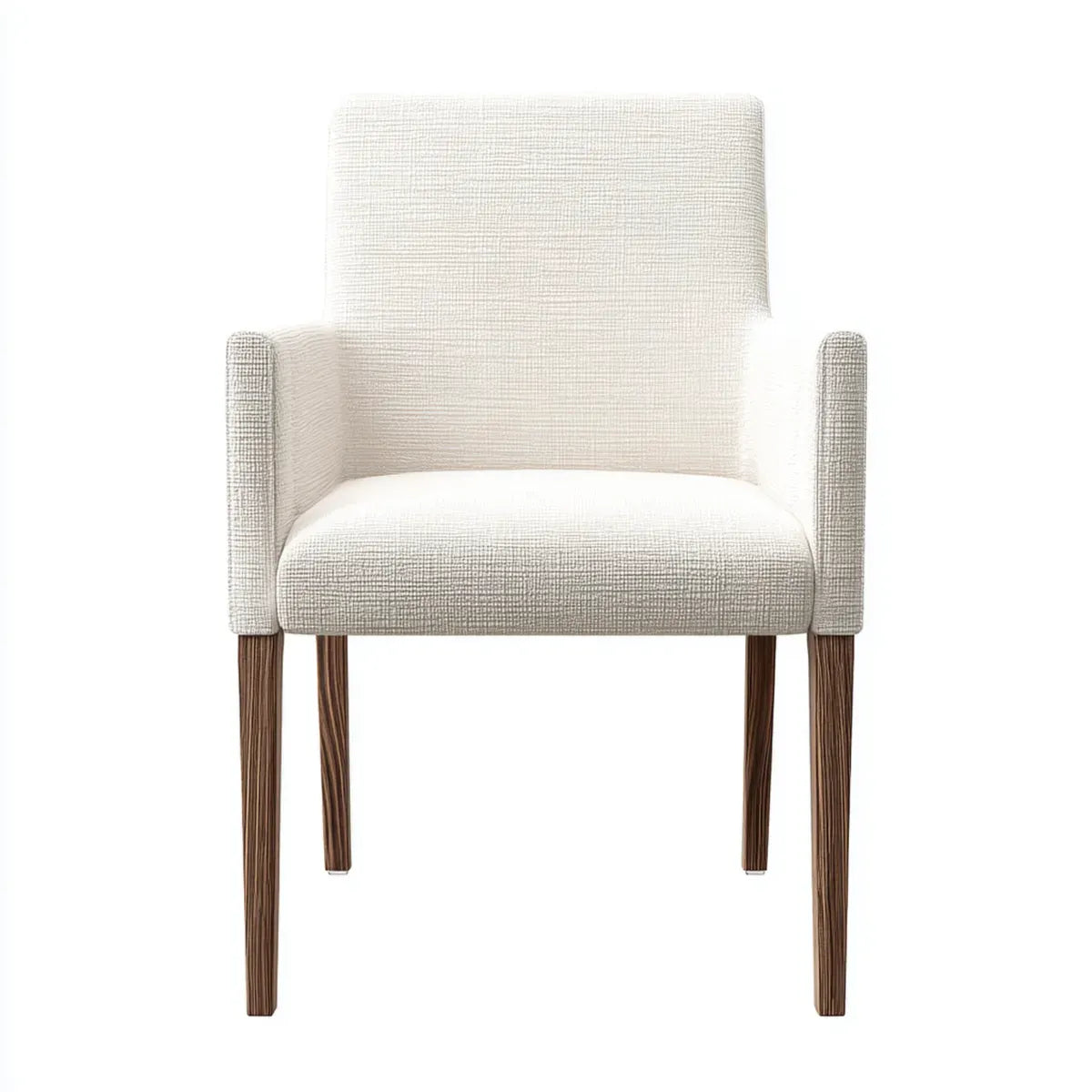 Poltrona imbottita crema con braccioli gambe in legno 60 x 63 x 96 cm