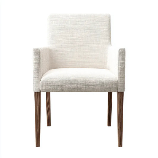 Poltrona imbottita crema con braccioli gambe in legno 60 x 63 x 96 cm