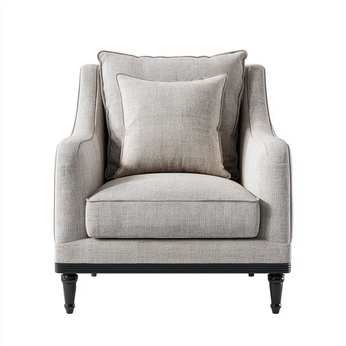 Poltrona bergère grigio chiaro in poliestere con cuscini 85 x 90 x 105 cm