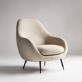 Poltrona da soggiorno beige in poliestere bouclé con gambe in acciaio 76 x 78 x 88 cm